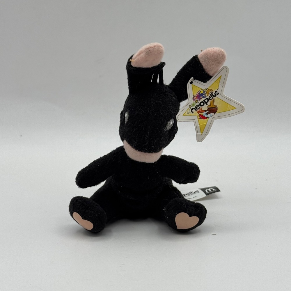 Neopets Shadow Blumaroo Plush Toy Black 2004 McDonald's Happy Meal